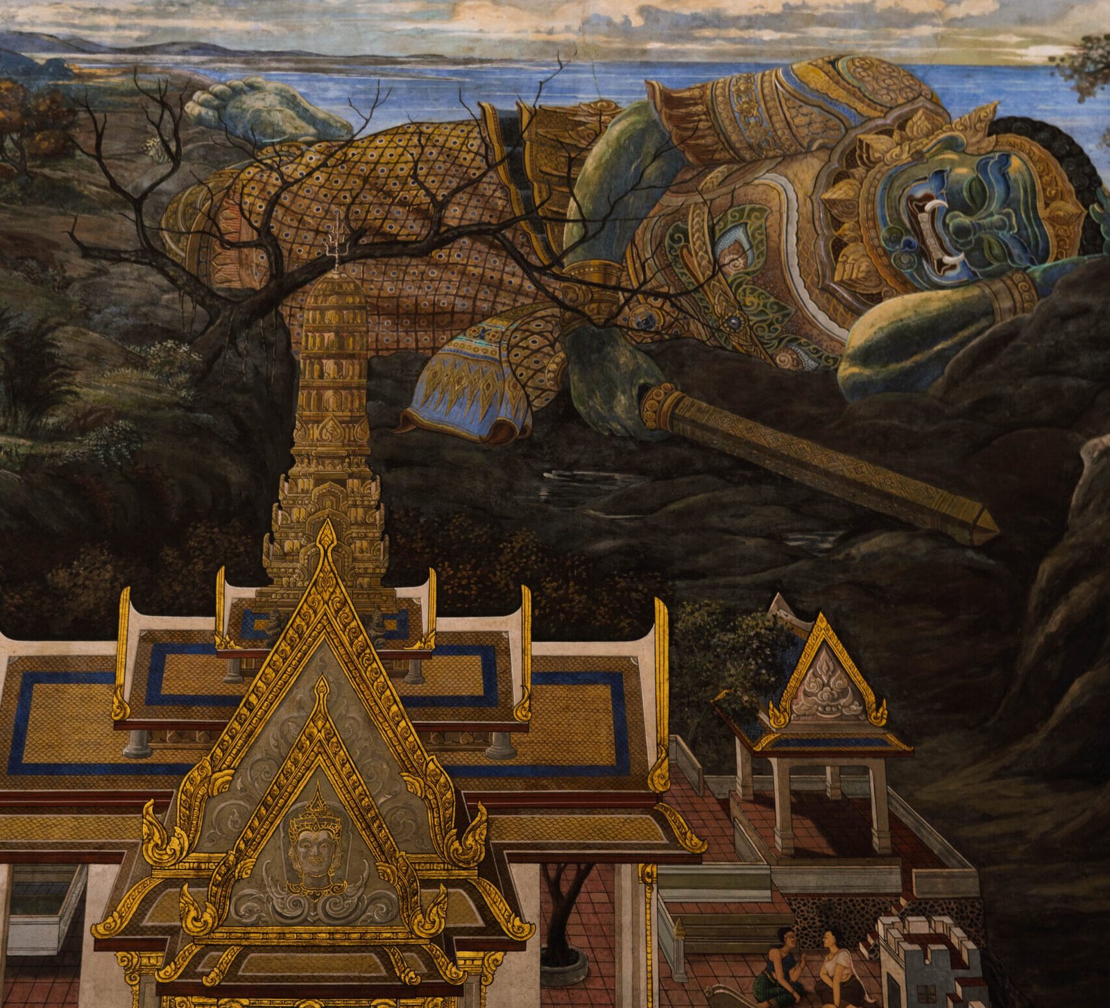 The Grand Palace, Bangkok, Tajlandia – malowidła ścienne Ramakien w Tajlandii