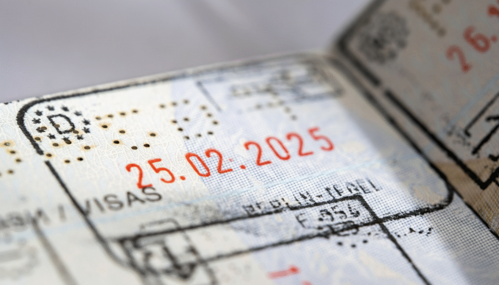 Strona paszportu z wizą – przygotowania na wyjazd do Azji