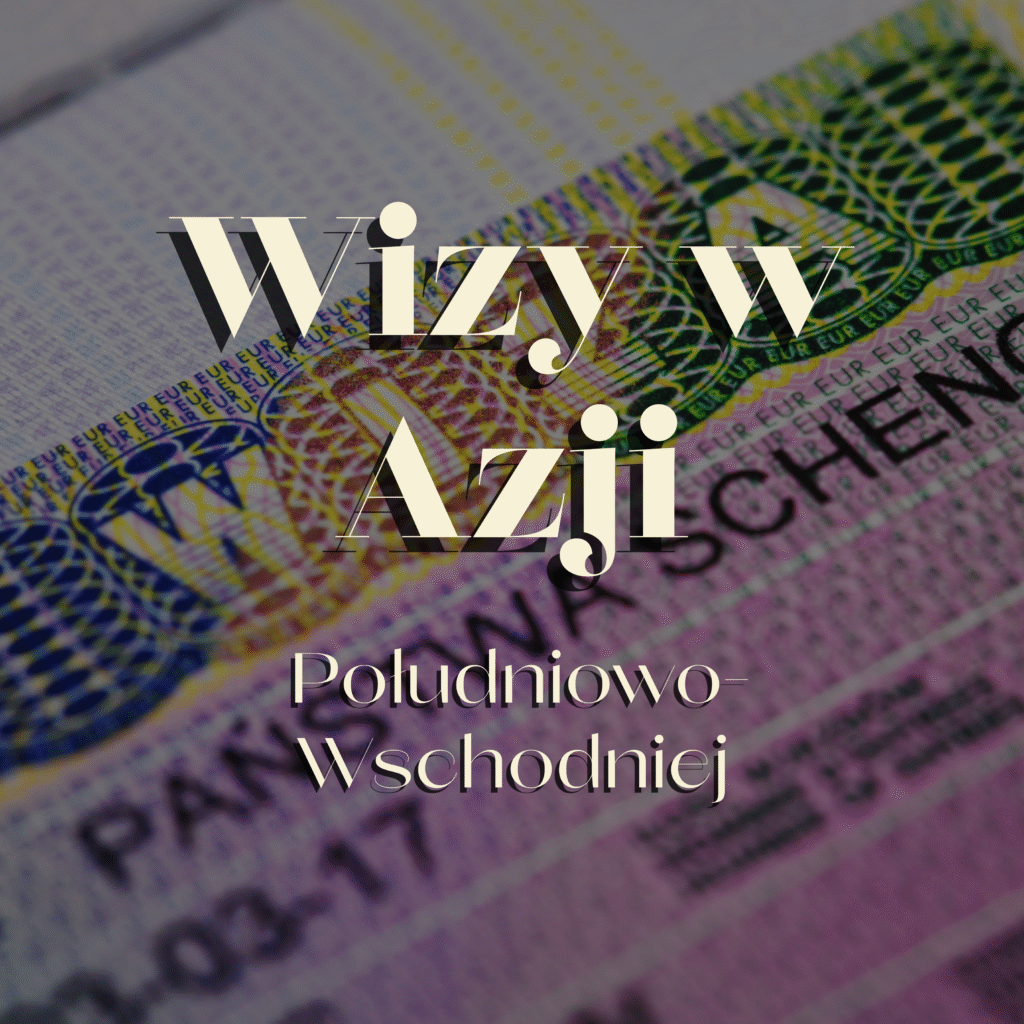 Makrofotografia pieczątki wizy w paszporcie zagranicznym dla wyjazdu do Azji